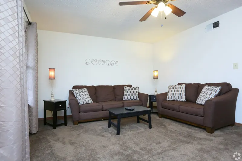 Furnished living room with a sofa and coffee table